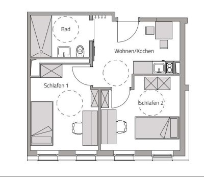 Helles 2-Zimmer-Appartment  in Grombühl
