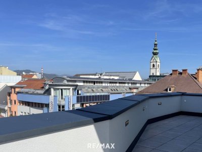 Erstbezug: Exklusives, modernes Penthouse mit ca. 90 m² Terrasse in der Klagenfurter Innenstadt