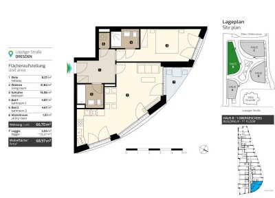 2-Zimmer Wohnung mit Loggia am Elbufer – Marina Garden