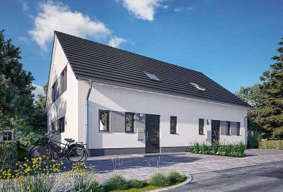 Doppelhaushälfte in Gerach, massiv gebaut, Preis inkl. Grundstück