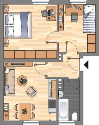 3-Zimmer-Wohnung in Wilhelmshaven Fedderwardergroden