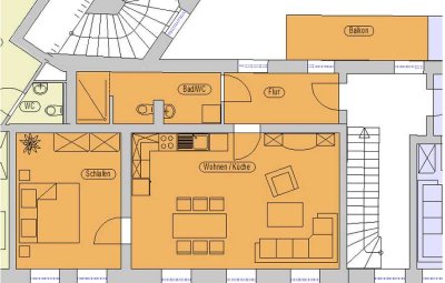 Helle, freundliche 2-Zimmer-Wohnung mit Balkon in Freiberg