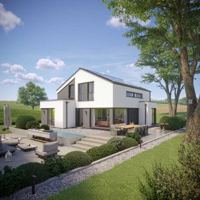 Baugrundstück mit Neubau - Einfamilienhaus in schöner Lage