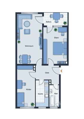 Essen - Frintrop| Renovierte 3-Zimmer-1.OG-Wohnung mit Balkon in guter Lage