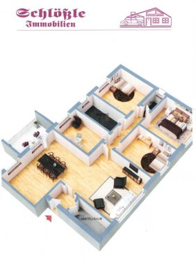 Pattonville - Modernisiertes 5,5-Zi.-OG-Domicil, Südbalk, EBK + Stellplatz