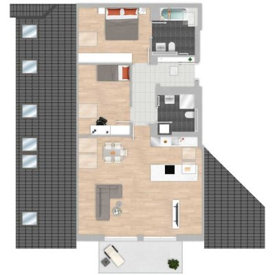 Drei Zimmer, zwei Bäder und es fehlt an nichts.