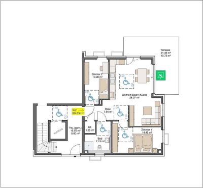 Neubau-Erdgeschosswohnung mit 3 Zimmern und Garten in Dettingen u. Teck