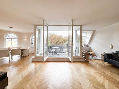 Altbau-Charme: Stilvolle 3-Zimmer Dachgeschoss-Maisonettewohnung mit Südloggia und Lift