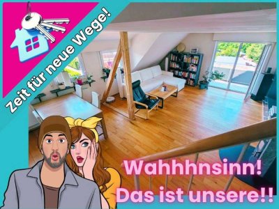 °°EINFACH BESSER LEBEN: 3,5 Zi.- Maisonette-Whg. mit Kaminofen, Sichtholzgebälk, EBK u. Stellplatz°°