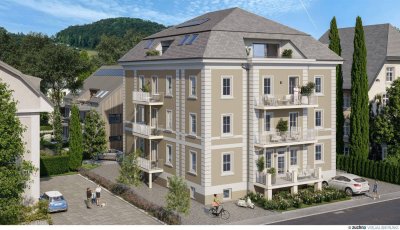 "ELISABETH-VORSTADT - Exklusive 2 Zimmer Dachgeschosswohnung mit Aufzug und Balkon in generalsanierter Ceconi-Villa"
