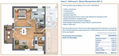 Ideal für Single oder Kapitalanleger! Charmante 2-Zi-Wohnung mit Balkon und 60 m²  Wohnfläche!