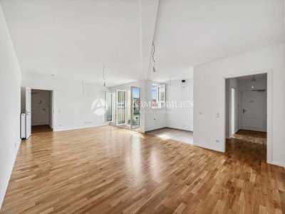 Mit Aufzug! Helle Neubau-Oase mit Dachterrasse West, großem Wohnküchenbereich, 3 Schlafzimmern, 2 Bä