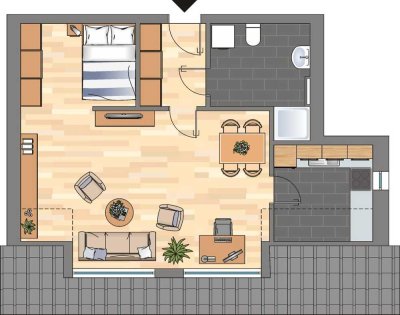 Renovierte 2-ZKB-Wohnung in gepflegter Wohnanlage in Heppens zu vermieten!