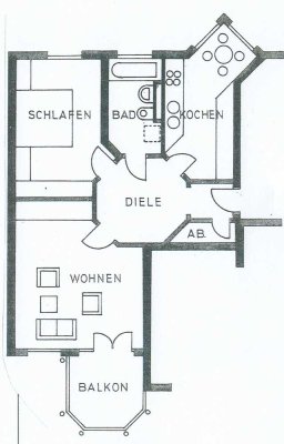 Schöne 2-Zimmerwohnung mit Einbauküche