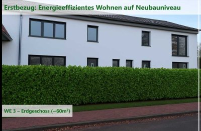 ~60 m² | 2-Zimmer-Erdgeschosswohnung mit Terrasse – Erstbezug