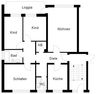 4-Zimmer-Wohnung in der Nähe des Nordparks