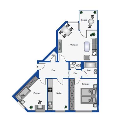 Ansprechende 3-Zimmer-Wohnung mit Balkon in Duisburg
