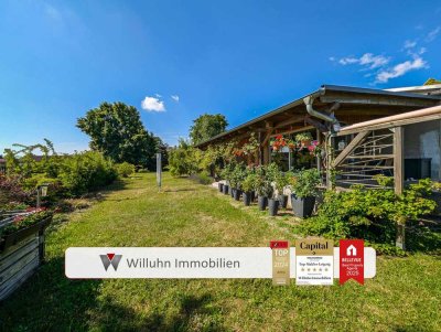 Ein- oder Mehrfamilienwohnen, Gewerbe, Vermietung - alles möglich! Gartenidylle, Kamin, Wintergarten
