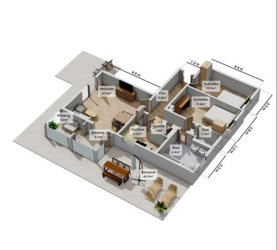 Penthouse-Wohnung mit großer Terrasse, Wintergarten und Seeblick in Bad Waldsee