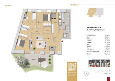 ***Luxuriöse 4 Zi.-Wohnung im EG, WE 2a-2 als Erstbezug mit Gartenanteil***
