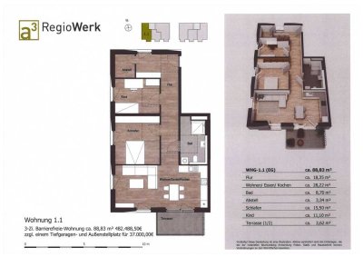 Attraktive Neubau- 3- Zi.-ETW in der "Neuen Ortsmitte" der Gemeinde Reute