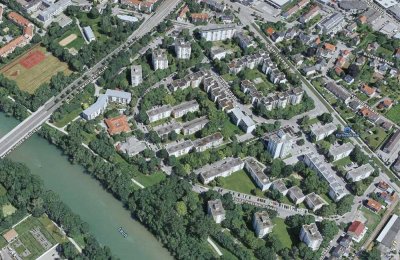 Moderne 1-Zi.-Wohnung im Grünen, Augsburg Lechhausen, frei ab Juli, provisionsfrei von privat
