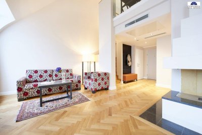 Traumhafte Dachgeschoss-Galerie Wohnung -vollmöbliertes Apartment ca. 113 m²– 2 DG-Terrassen Nähe Stephansplatz