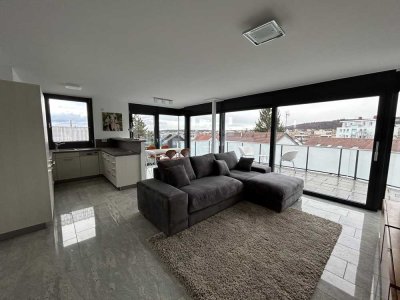 Möbliertes Penthouse Neubauzustand 3,5 Zi große Gartenanlage Stadtmitte Gerlingen (Erdwärmepumpe)