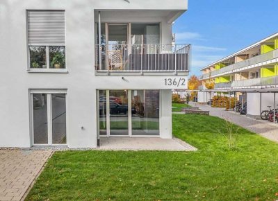 Ravensburg - Naturnahe Stadtrandlage
Moderne 3-Zimmer-Neubauwohnung mit Gartenterrasse