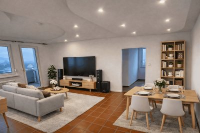 4‑Zimmer‑Wohnung mit Loggia &amp; Bergblick – perfekt für Paare mit Homeoffice