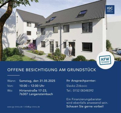 Beratung am Sam, 31.05 von 10 -12 Uhr vor Ort am Grundstück. Neubau-DHH in Langensteinbach: