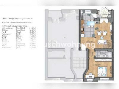 Tauschwohnung: 4-Raum Maisonette Wohnung