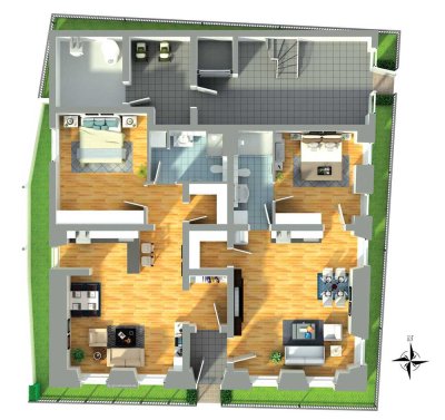 5% AFA und 30.000€ Tilgungszuschuss, Barrierefreie 2 Zimmer Neubauwohnung W1 im EG links