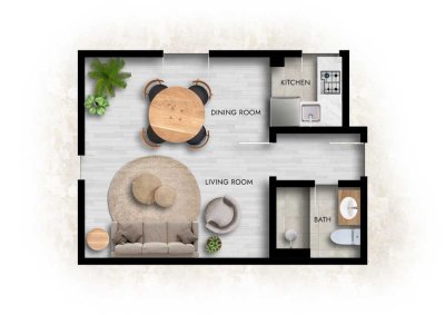 Geschmackvolle Wohnung mit einem Raum und Einbauküche in Wiernsheim