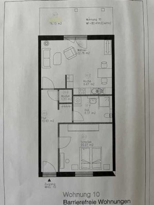 Exklusive barrierefreie 2-Raum Wohnung mit großem Balkon