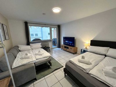 Schöne helle möblierte 1-Zimmer Wohnung mit EBK und Balkon in Worms Zentrum