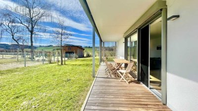 Nähe Krankenhaus: Top-Moderne, neue 5-Zimmer-Wohnung - Erdgeschoss, Einbaukücke, 2 Terrassen