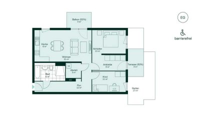 Erstbezug: 3,5-Zimmer-EG-Wohnung mit Balkon & Garten – barrierefrei in Benrath