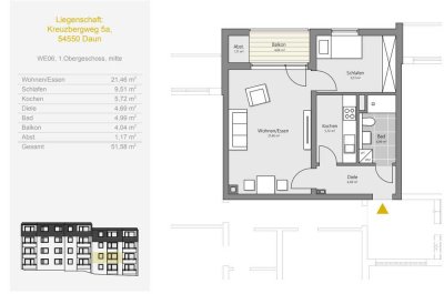 Daun: 2 Zimmer Wohnung, WBS erforderlich