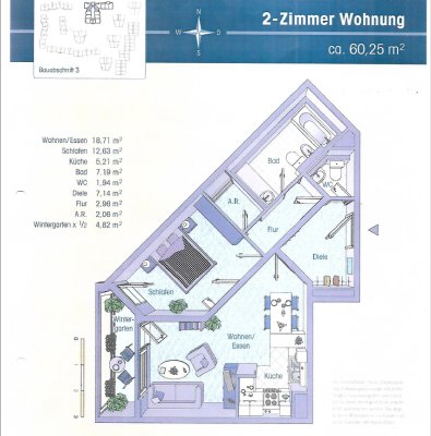 Vollständig renovierte 2-Zimmer-Wohnung mit Wintergarten in Mörfelden-Walldorf