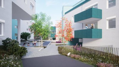 Neubau-Wohnung mit kleinem Garten in Stockerau