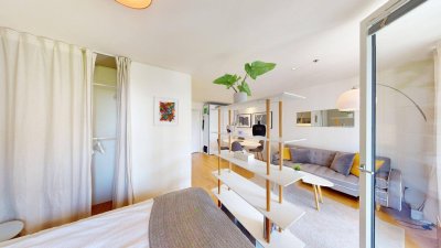 Neubau Balkonwohnung Studio | Freier Mietzins | U2 | WU&amp;SFU