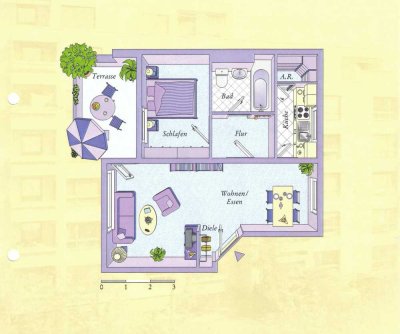 Erstbezug nach Sanierung: freundliche 2-Zimmer-Wohnung mit Balkon in Mörfelden-Walldorf