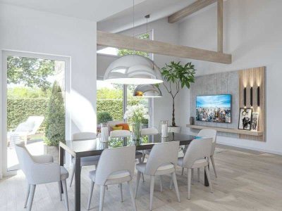 Bungalow, hohe Decken, Fernblick