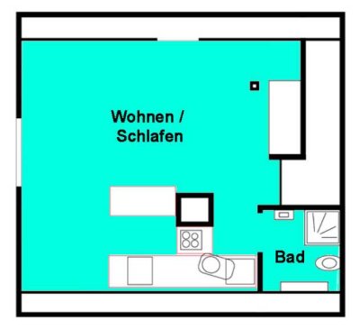 1 Zimmer Apartment zum Wohnen, Leben und Studieren