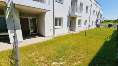 unbefristete 3-Zimmer-Neubau-Mietwohnung mit Garten und Kaufoption