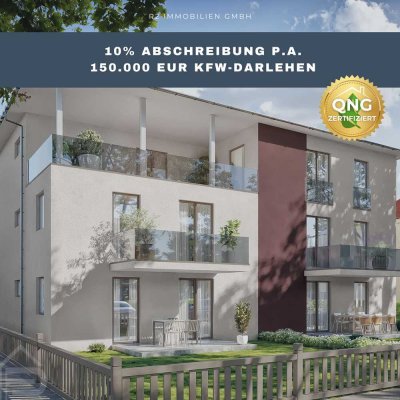 Effizienzhaus 40 mit QNG // 3 Zimmer Gartenwohnung