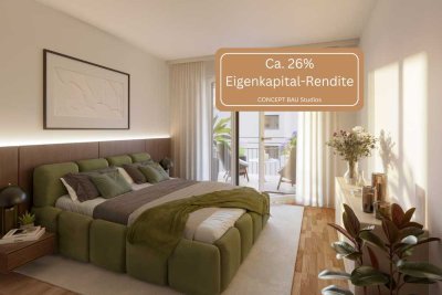 Kapitalanleger aufgepasst: vollmöbliertes Apartment – 10 % Abschreibung möglich-ca. 26 % EK-Rendite