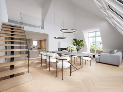 Forty-Four Hietzing: Exklusive Dachgeschoss-Maisonette mit großzügigen Terrassen in historischer Villa