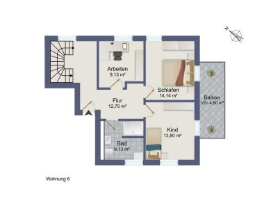 Hochwertige 4-Zimmer-Maisonette-Wohnung mit luxuriöser Innenausstattung